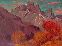 Mountainous Landscape with Trees in the Foreground (Merthyr Mawr)