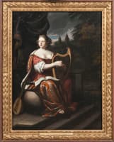 A Lady Playing the Harp
