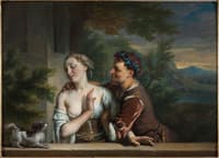 A Man Trying to Embrace a Woman