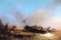 Napoleon Attending the Launch of the 80-gun ship Le Friedland in the Antwerp Arsenal on May 2, 1810