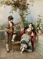 Spanish couple on a Terrace