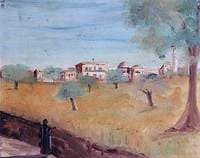 Landscape with a Village and Olive Trees