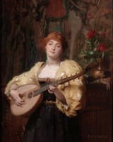 Woman with lute