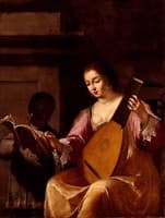 Woman Playing A Lute