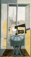 Still LIfe in front of a Window overlooking the Eglise St. Augustin