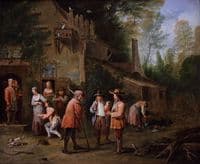 Scene in a Court of an Inn