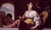 Musical Company behind a balustrade