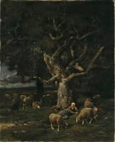 A Shepherdess and her Sheep