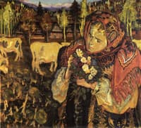Young Girl with Flowers
