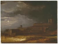 View of Uppsala. Landscape by Moonlight