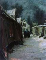 The Light at the Door, a January Night in Flanders