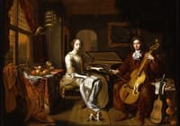 A Portrait of an Elegant Couple Making Music