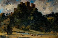 Keep on a Mound, with River and Cows