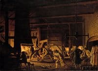 In the Anchor-Forge at Söderfors. The Smiths Hard at Work