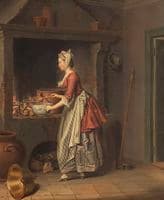 A Maid Taking Soup from a Pot