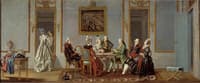 Gustavian Style Interior with Cardplayers