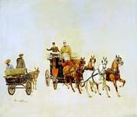 A Dog Cart and Stage Coach at Olympia, London