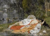 Geisha reclining in the garden