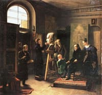 Ludwig Tieck sitting to the Portrait Sculptor David d'Angers