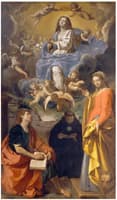 Virgin in glory and Saints John the Evangelist, Eufemia and Nicola of Tolentino