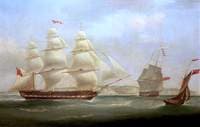 The East Indiaman 'Roxburgh Castle' with the Ship 'Sir Edward Paget' off Dover