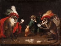 Apes Playing Cards