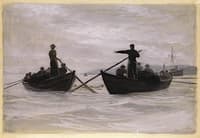 Menhaden Fishermen Casting the Seine