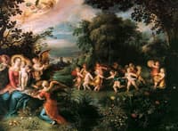 Virgin and child with musical angels