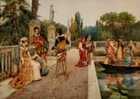 Courtiers in park