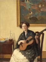 The Artist's Wife Ethel Playing the Guitar