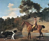 Viscount Maynard Mounted on a Bay Horse, Accompanied by a Newfoundland Dog