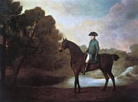 An Unknown Man on a Bay Hunter