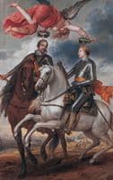Frederik Hendrik and Maurits as Generals; the Battle of Flanders in the Distance