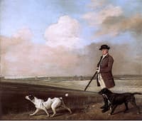 Sir John Nelthrope Shooting with His Dogs over His Home Ground, Barton Field in Lincolnshire