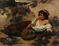 Gypsy woman with lute