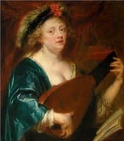 Portrait de femme jouant du luth