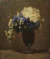 Primroses in a Glass Vase
