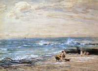Children Playing by the Sea