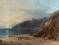 Coastal Landscape with a Castle at Sunset