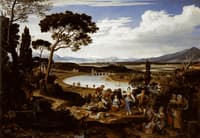 Tiberlandschaft mit fröhlichen Landleuten (The Tiber near Rome with Merry Peasants)