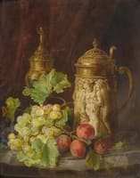 Still life with fruits and grand chalices