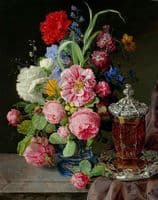 Flowers in a Blue Vase