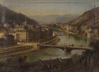 Continental town and river