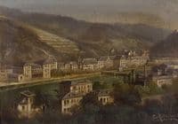 Continental town and river