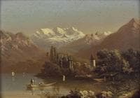 Schloss Schadau und Kirche von Scherzlingen am Thunersee