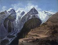 Die Kunststrasse über das Stilfserjoch mit dem Ortler