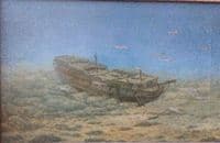 Study of a wrecked ship Davy Jones locker