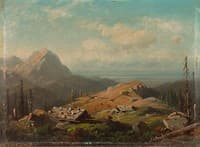 Mountain landscape with alpine pasture