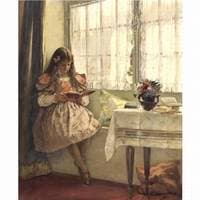 Young Girl Reading by the Window