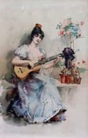 A Spanish Lady Playing guitar
